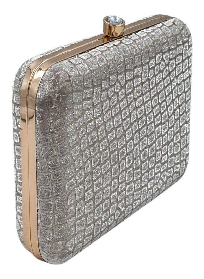 Tinth 3D Frame Luxury Box Clutch for Women (Grey) - Image 3